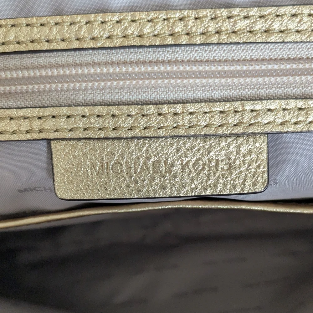 Michael Kors Rilley Gold Leather Convertible Bag